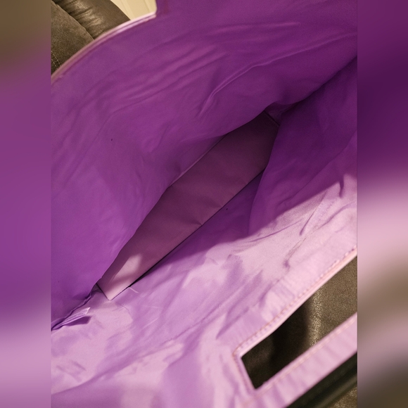 CLINIQUE  Large Tote Bag Purple Square 17" x 15" x 3" NWT - Picture 10 of 12